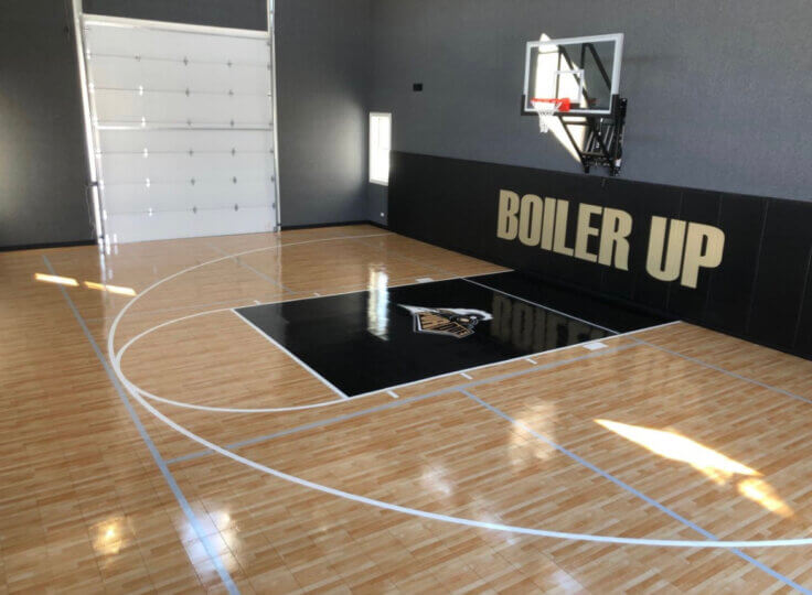 Indoor Half Court Home Gym Maple Select Flooring with Logo, Napa Sonoma St. Helena, CA Maple Select