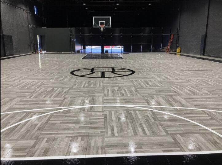 Silver Maple Select Wood Indoor Gymnasium Performance Training Flooring, Sacramento Rancho Cordova Basketball with Logo