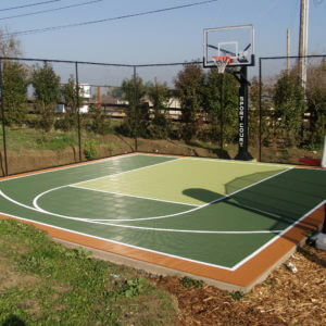 Backyard Basketball Court and Ball Containment Fencing