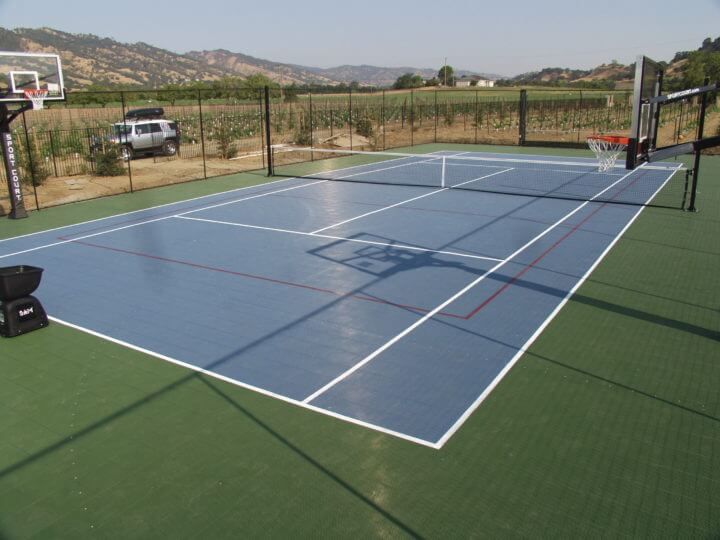 Backyard Residential Tennis Court Sport Court Vacaville, Sacramento, Reno, Sparks