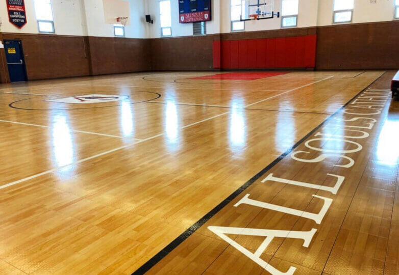 Indoor Private Charter School Basketball Court Maple Select Wood Gymnasium Flooring, Modesto Stockton Manteca CA