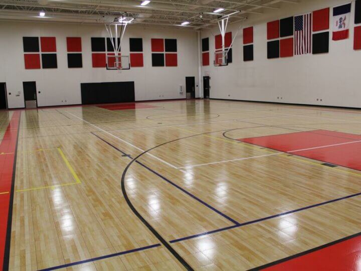 Sport Court Indoor Athletic Surfacing Basketball Flooring Commercial Gymnasium Sports Center Multi Purpose Room Church