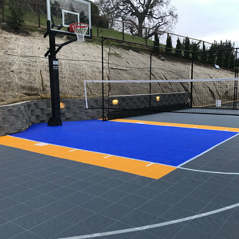 Backyard Basketball Court Golden State Warriors Colors