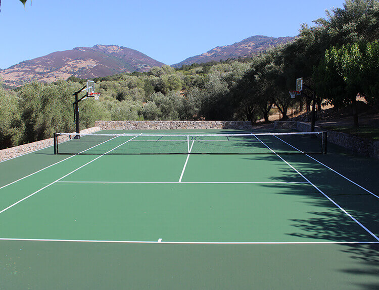 Backyard Tennis and Basketball Court
